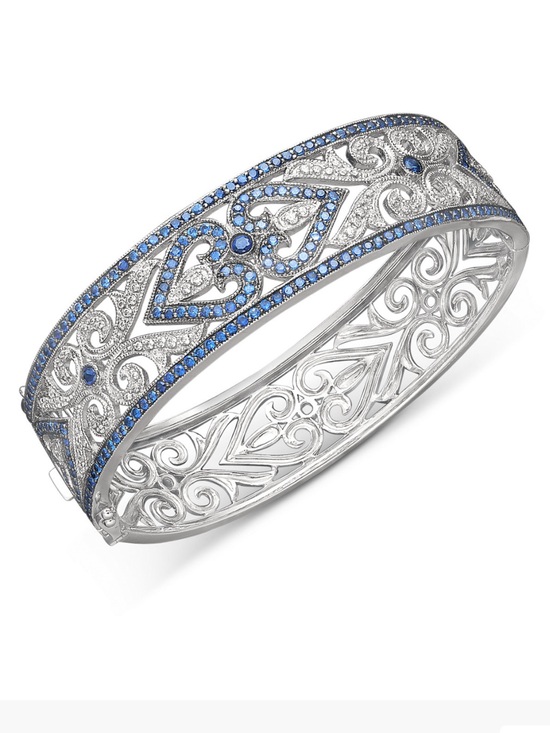 Jewelry - Sapphire Diamond  Bangle Sterling Silver new
